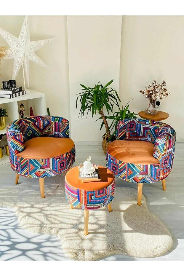 Çay Seti ikili Koltuk Berjer Ve Puf Takımı